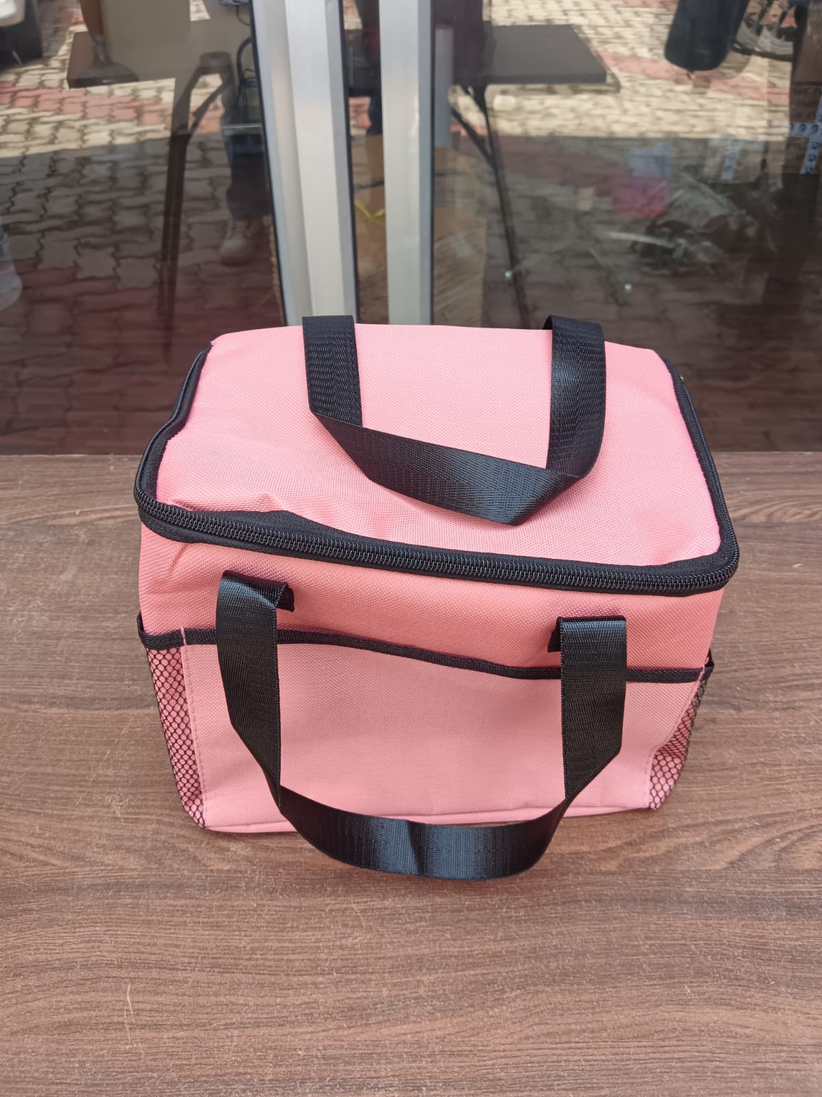 Insulated Lunch Cooler Bag, 2-Tier Design, multicolor, Mesh Side Pocket, Dual Carry Handles