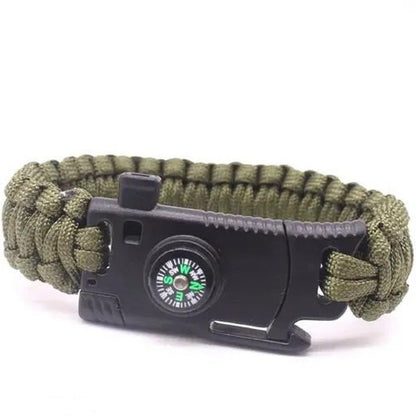 FLYTOP Camping Hiking 550lb Paracord Knife ,Bracelet,  Fire  Starter, Compass, Whistle