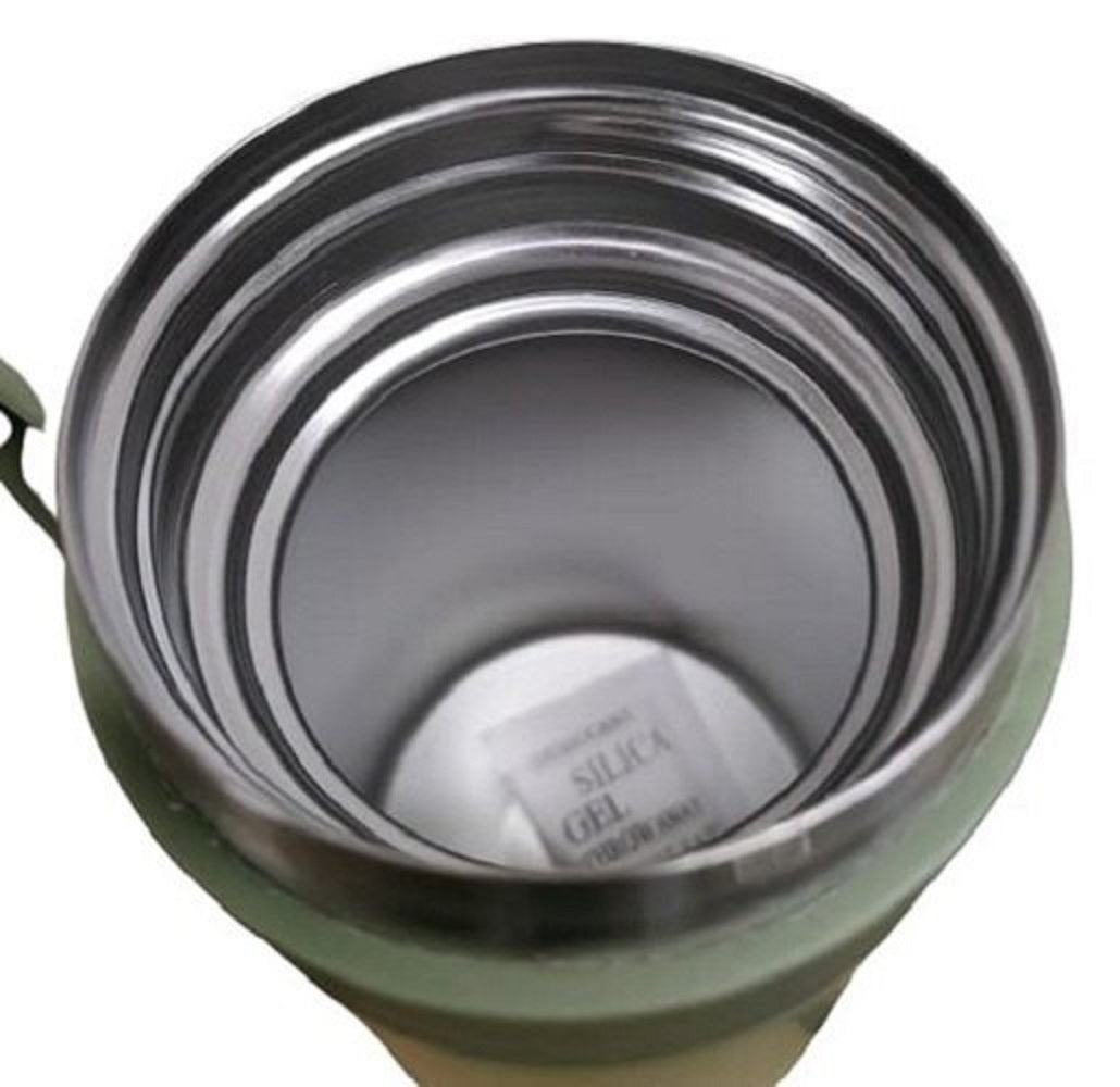 Soldier Brusher Military Style Water Bottle, 900ml, Army Green, Stainless Steel