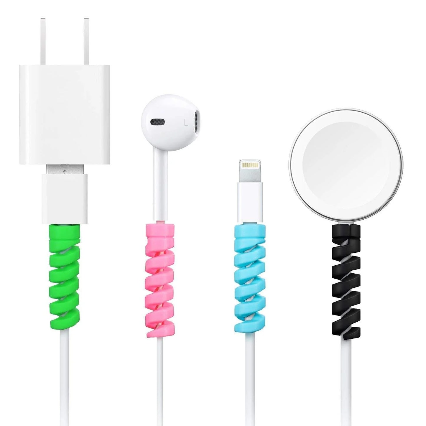 10-Piece Multi-Color Spiral Charger Protector for All Cables