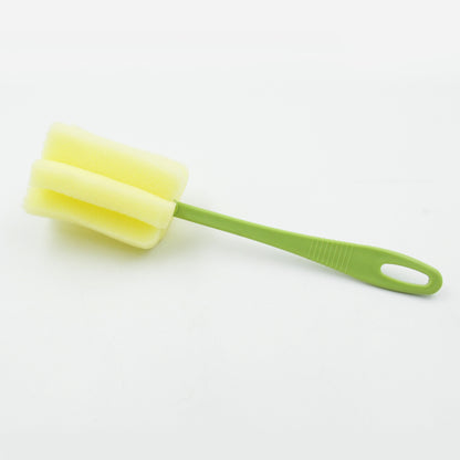 Long-Handle Bottle & Glass Scrubber with High-Density Sponge