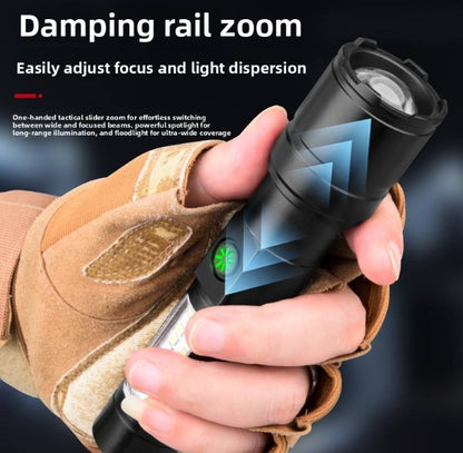 FLYTOP EDC Flashlight  Mini Telescopic Zoom Usb Rechargeable Cob High  Lumens Waterproof White Led Torch Light Tactical  Flashlight