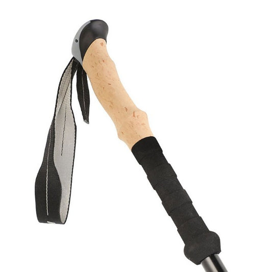 FLYTOP High-Strength Cork Handle 3-Joint Carbon Tungsten Steel Tip 135cm Hiking Compasses Trekking Poles.