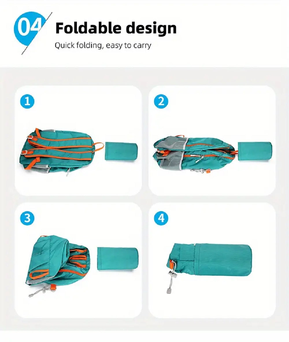 Foldable Outdoor Backpack Waterproof Breathable Hiking Bag MULTICOLOR