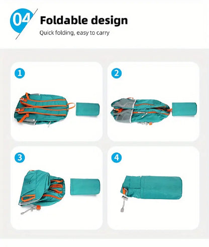 Foldable Outdoor Backpack Waterproof Breathable Hiking Bag MULTICOLOR