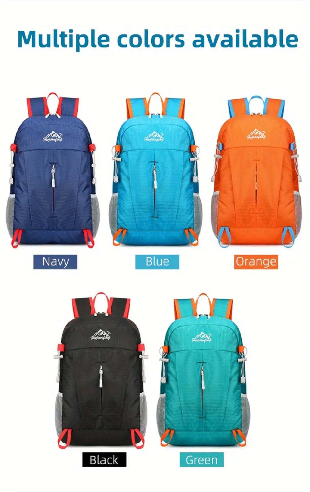 Foldable Outdoor Backpack Waterproof Breathable Hiking Bag MULTICOLOR