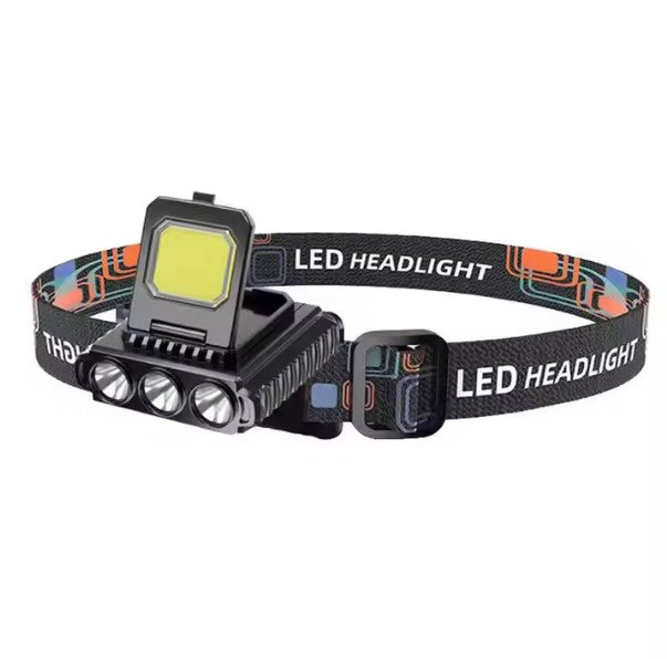 FLYTOP Rechargeable LED Headlamp | Wide Beam Head Torch with 5 Light Modes, Waterproof & Lightweight | Camping, Hiking, Cycling, Fishing, Repair Work, Outdoor & Indoor Use