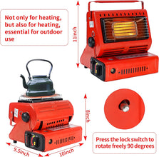 FLYTOP Portable Gas Heater Red | Tent heater | Table top LPG Gas heater 3 Kilo watts