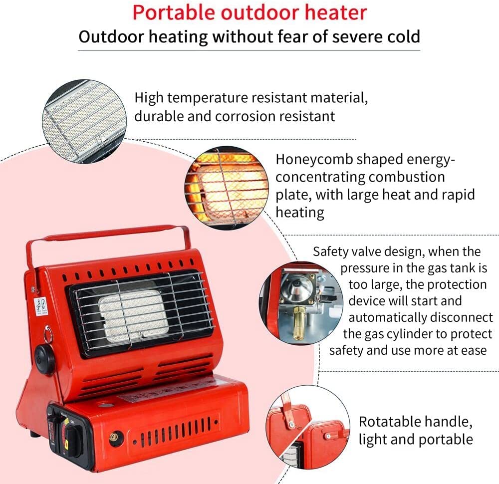Portable Gas Heater Red | Tent heater | Table top LPG Gas heater 3 Kilo watts