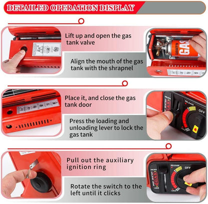 Portable Gas Heater Red | Tent heater | Table top LPG Gas heater 3 Kilo watts