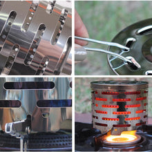 Camping Mini Heater Cover, Stainless Steel Camping Tent Heating Cover Portable Camping Warming Stove Cover with Handle Mesh Bag Mini Tent Heater for Hiking, Traveling, Backpacking