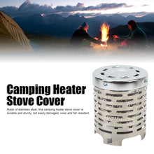 Camping Mini Heater Cover, Stainless Steel Camping Tent Heating Cover Portable Camping Warming Stove Cover with Handle Mesh Bag Mini Tent Heater for Hiking, Traveling, Backpacking