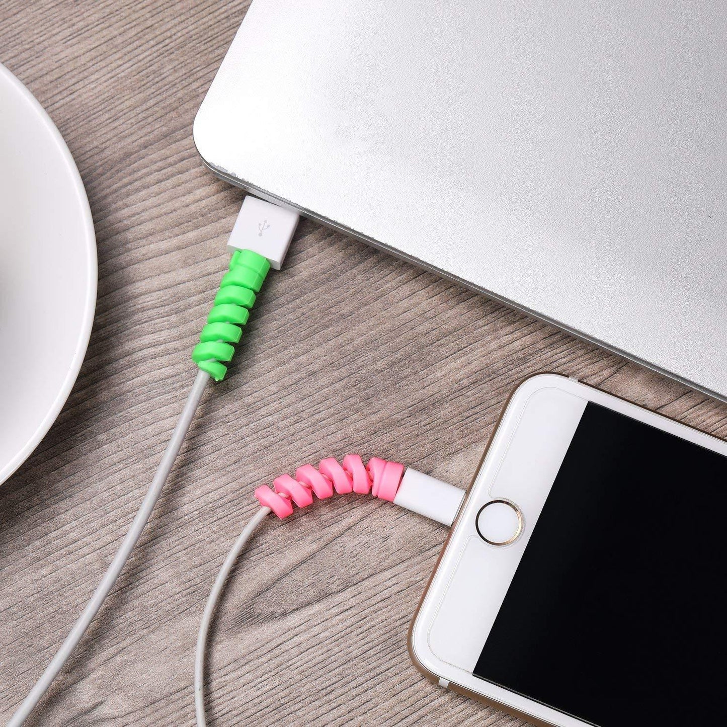 10-Piece Multi-Color Spiral Charger Protector for All Cables