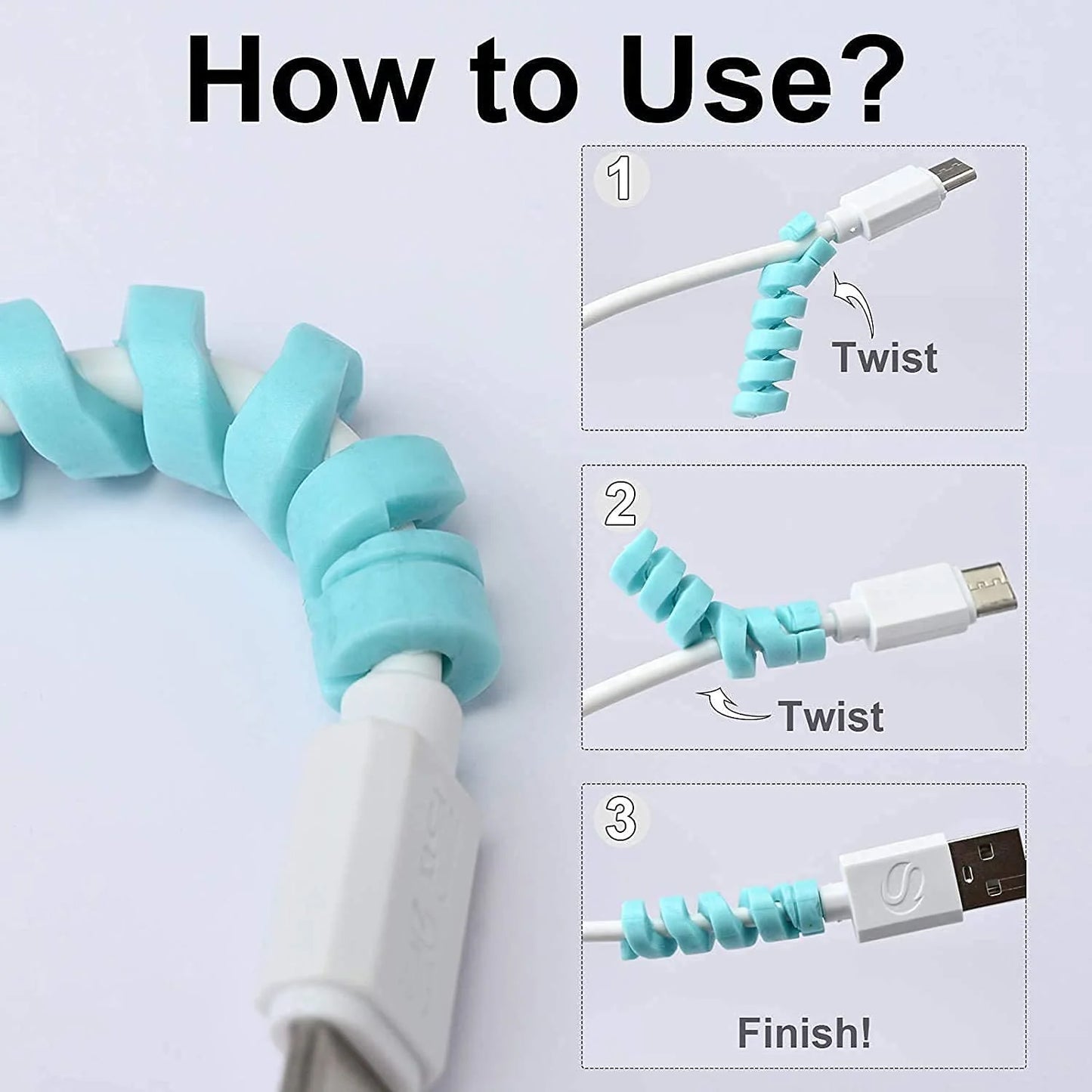 10-Piece Multi-Color Spiral Charger Protector for All Cables