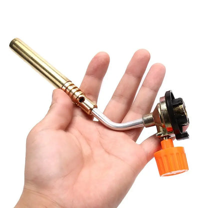 FLYTOP Adjustable Gas Blowing Torch Head, Manual Ignition  Zinc Alloy with Bright Yellow Flame, Ideal for High-Temperatu