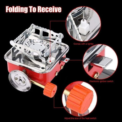 Compact 2800W Red Camping Stove – Portable Gas Burner | FLYTOP