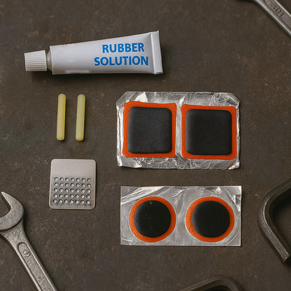 Bicycle Tire Repair Kit Puncture Repair Set With Adhesive Portable Tools