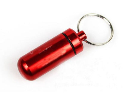 FLYTOP Mini Metal Pill Box Keychain, Small Waterproof Medicine Organizer, Durable Aluminum Pill Fob for Purse & Backpack, Airtight Travel Pill Container for Daily Medication MULTICOLOR 1PC