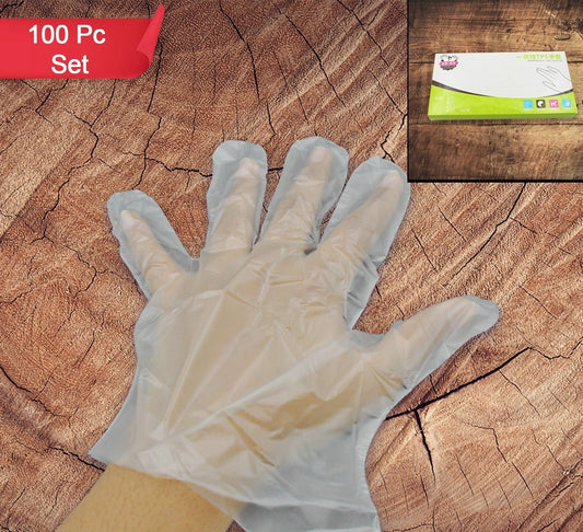 100-Piece Value Pack Clear Disposable Transparent Hand Gloves | Large Size