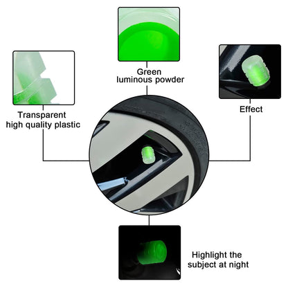 Fluorescent Car Tire Air Stem Covers – Anti-Corrosion & Easy-Grip