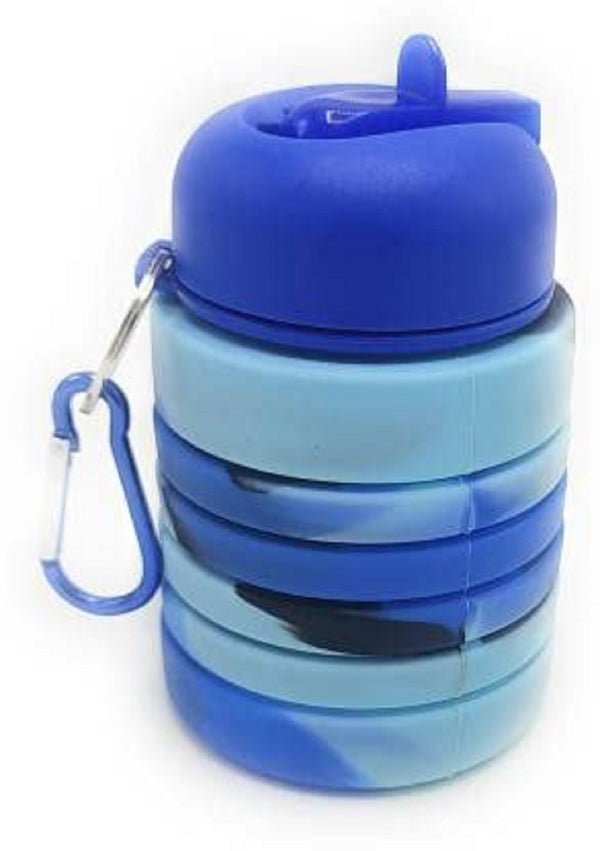 Foldable Silicon Water Bottle, 550ml, Blue, Silicone.(blue)
