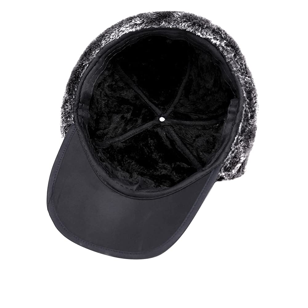 Unisex Winter Trapper Hat with Ear Flaps, Fleece Lining, BLUE