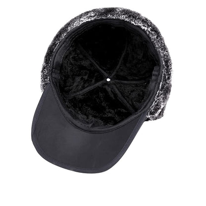 Unisex Winter Trapper Hat with Ear Flaps, Fleece Lining, BLUE