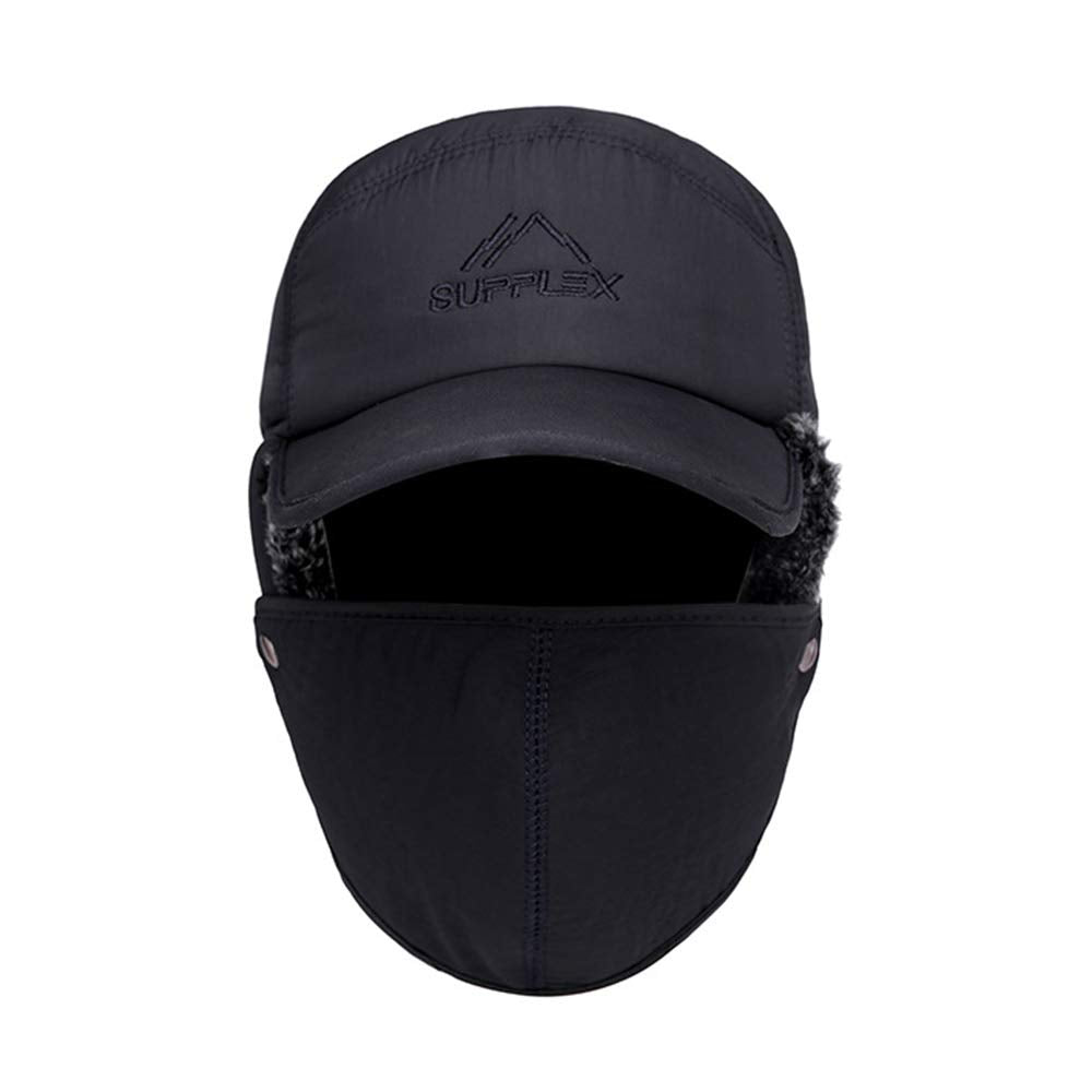 Unisex Winter Trapper Hat with Ear Flaps, Fleece Lining, BLUE