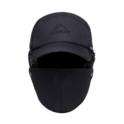 Unisex Winter Trapper Hat with Ear Flaps, Fleece Lining, BLUE