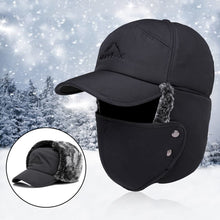 Unisex Winter Trapper Hat with Ear Flaps, Fleece Lining, BLUE
