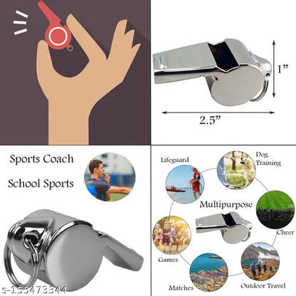 FLYTOP Whistle  Stainless Steel Sports Whistles with Lanyard Loud Crisp Sound Whistles Great for Coaches Referees Officials and Traffic Police 1PC