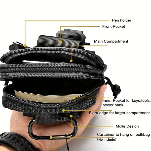 FLYTOP Outdoor Waterproof Oxford Tactical Waist Pack Zipper Fanny Waist Pack Sport Riding Phone Travel Satchel Pouch Bag GREEN.