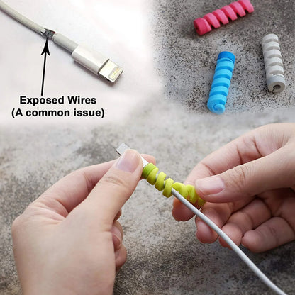 10-Piece Multi-Color Spiral Charger Protector for All Cables